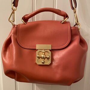 EASTSIDE VEGAN LEATHER CROSSBODY BAG IN ROSE COLOUR WITH HANDLE AND STRAP